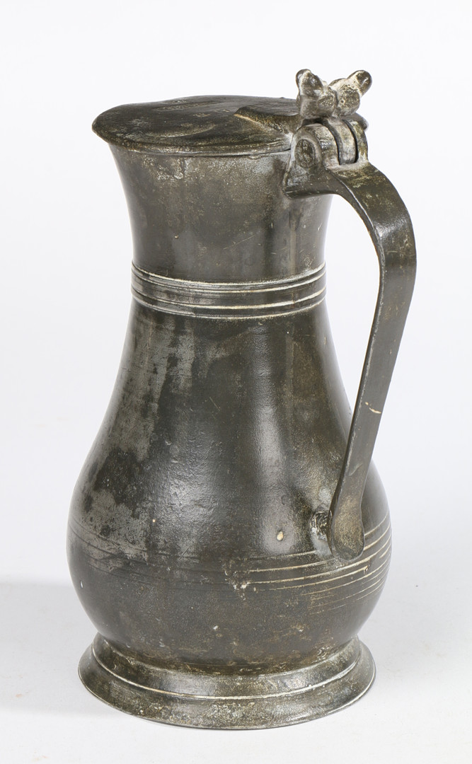 A GEORGE III PEWTER PINT GUERNSEY MEASURE, SOUTHAMPTON, CIRCA 1760. - Image 2 of 4