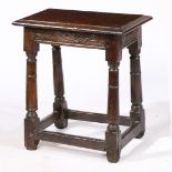 A CHARLES II OAK JOINT STOOL, DEVON, CIRCA 1660.