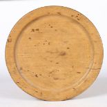 AN 18TH CENTURY SYCAMORE PLATE OR PLATTER, ENGLISH.