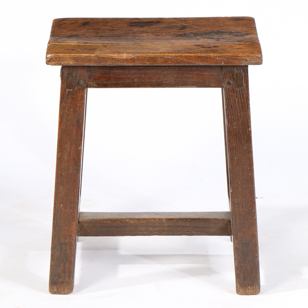 A SMALL GEORGE III OAK JOINT STOOL, WELSH, CIRCA 1800. - Image 2 of 2