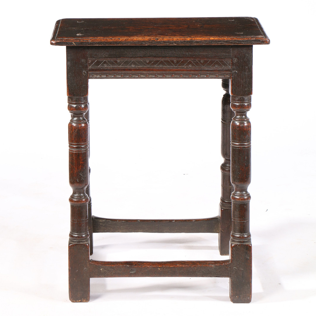 A CHARLES I OAK JOINT STOOL, CIRCA 1630. - Image 2 of 3