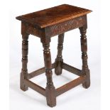 A CHARLES I OAK JOINT STOOL, CIRCA 1640.