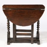 A CHARLES II OAK GATELEG OCCASIONAL TABLE, CIRCA 1680.