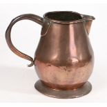 A GEORGE III SEAMED COPPER ALE JUG, CIRCA 1800-20.