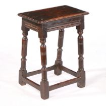 A CHARLES I OAK JOINT STOOL, CIRCA 1630.