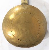 A CHARLES I BRASS AND IRON WARMING PAN, DATED 1641.