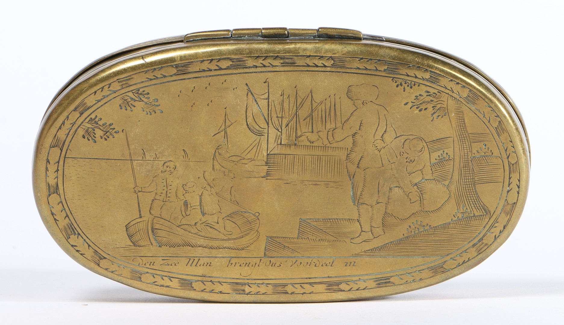 A MID-18TH CENTURY BRASS DOUBLE-LIDDED SNUFF BOX, DUTCH. - Image 4 of 9