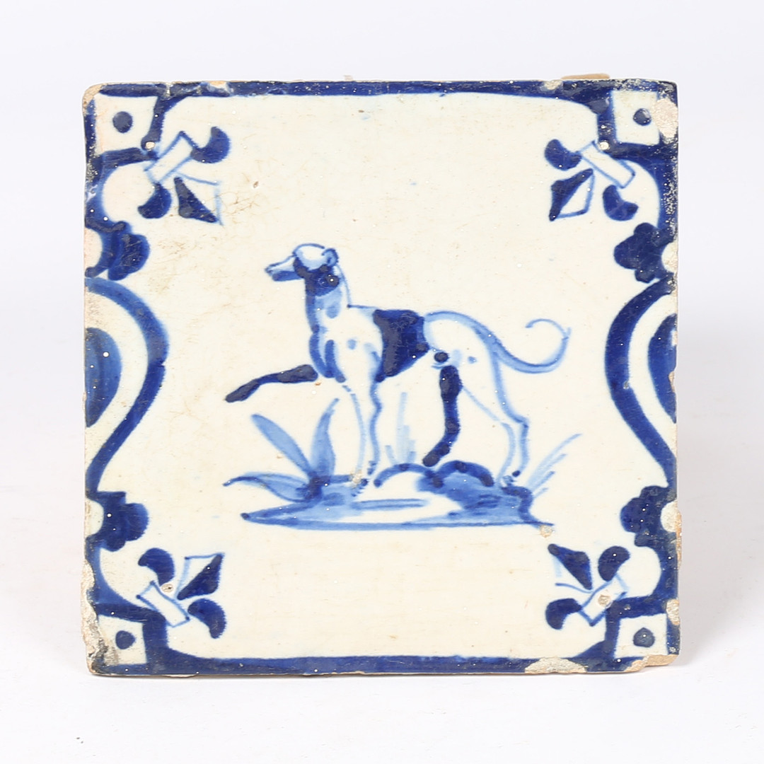 AN EARLY 18TH CENTURY DELFT TILE, DUTCH.