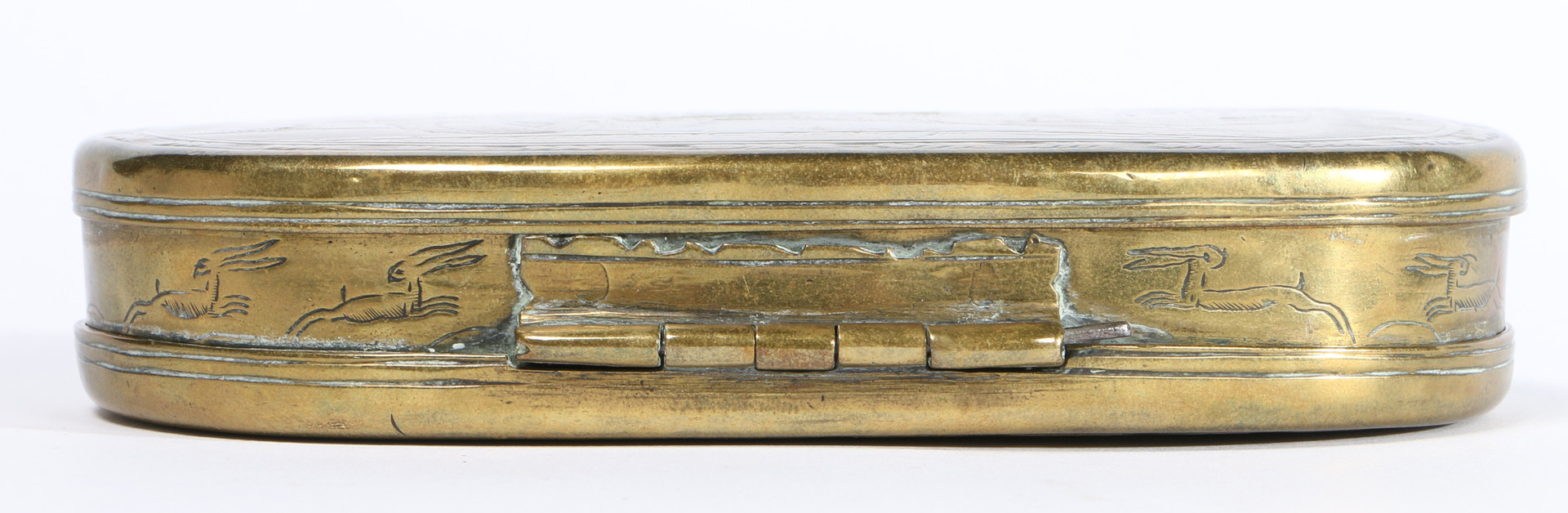 A MID-18TH CENTURY BRASS DOUBLE-LIDDED SNUFF BOX, DUTCH. - Image 6 of 9