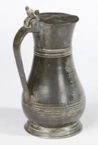 A GEORGE III PEWTER PINT GUERNSEY MEASURE, SOUTHAMPTON, CIRCA 1760.
