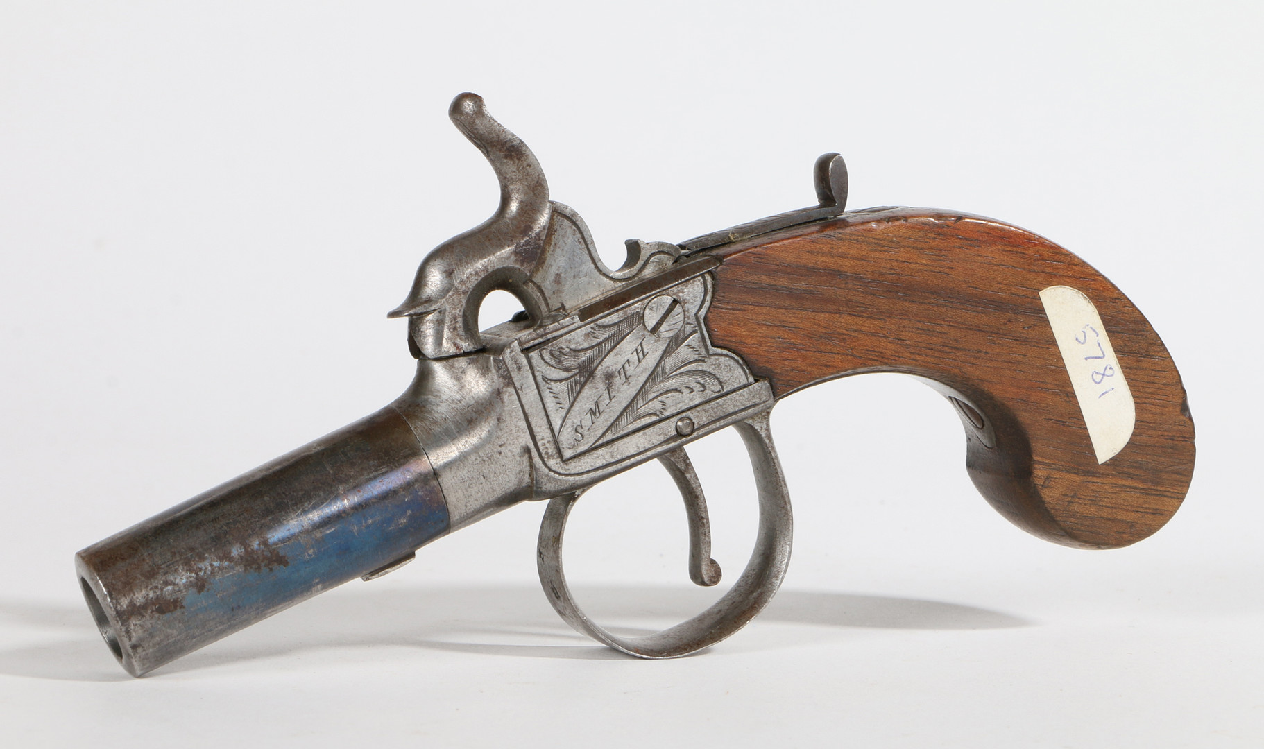 A 19TH CENTURY PERCUSSION BOXLOCK PISTOL BY SMITH OF LONDON. - Image 2 of 2