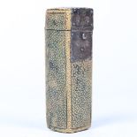 A LATE 17TH CENTURY SHAGREEN AND SILVER MOUNTED SURGICAL INSTRUMENT CASE, ENGLISH, CIRCA 1650-1700.