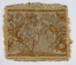 A NEEDLEWORK CUSHION COVER, CIRCA 1900.