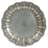 OF JACOBITE INTEREST: A RARE, FINE AND LARGE GEORGE II PEWTER STRAWBERRY DISH, CIRCA 1740-47.