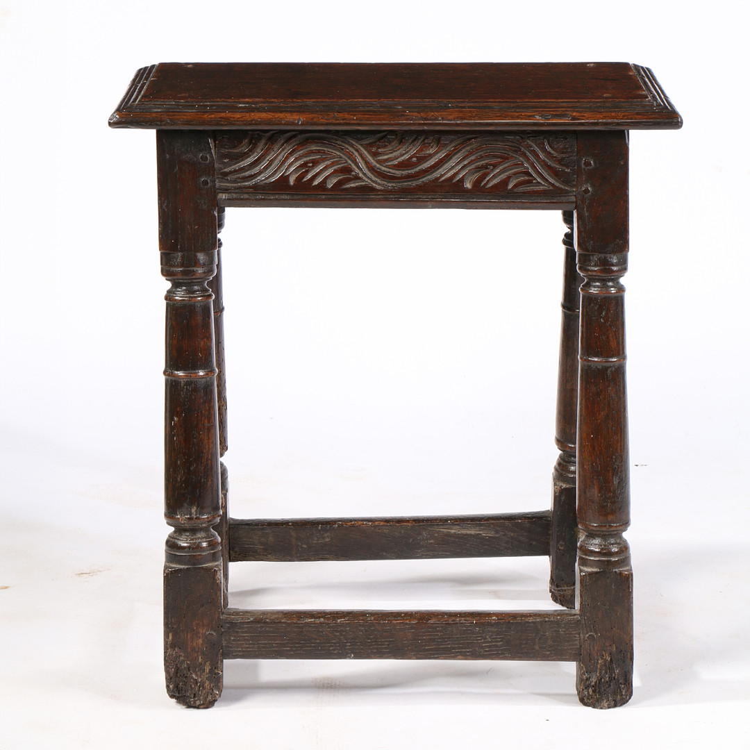 A CHARLES II OAK JOINT STOOL, DEVON, CIRCA 1660. - Image 2 of 2