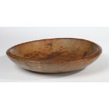 A SMALL GEORGE III SYCAMORE TURNED DAIRY BOWL, CIRCA 1800.