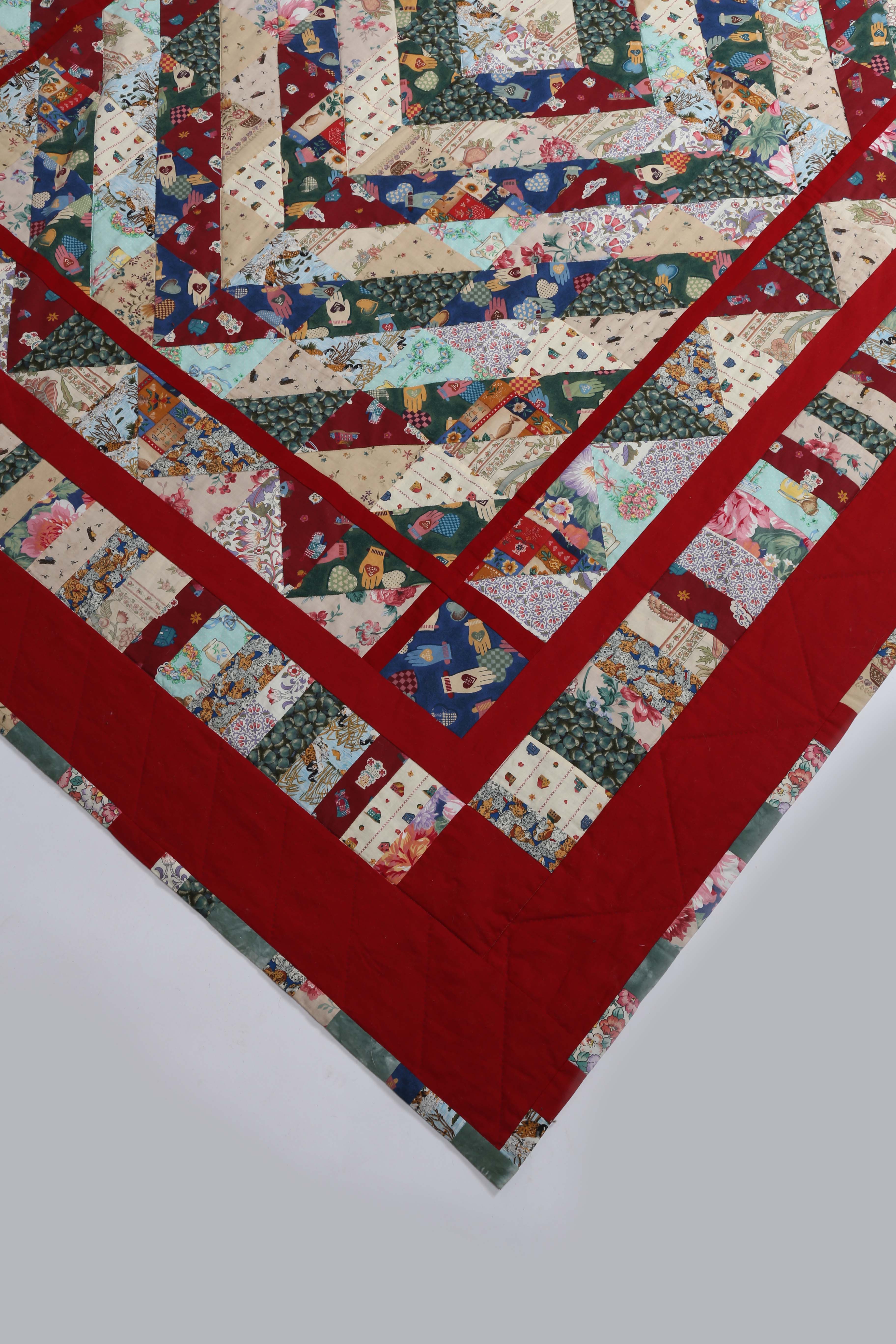 A BEAUTIFUL PATCH WORK SINGLE QUILT - Image 2 of 3