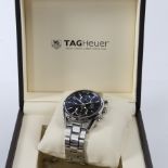 A TAG HEUER CARRERA CAL.1887 GENTLEMAN'S STAINLESS STEEL CHRONOGRAPH WRISTWATCH.