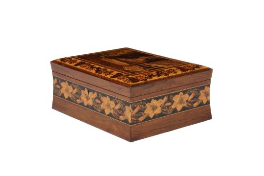 A VICTORIAN TUNBRIDGE WARE ROSEWOOD BOX. - Image 2 of 6