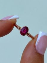 Sweet 9ct Gold Pink Solitaire Ring