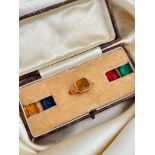 Vintage 9ct Gold Interchangeable Stones Ring in Fitted Box!