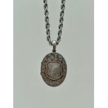 Chunky Antique Aesthetic Silver Locket with Gold Overlay and Chain