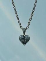 18ct Gold Diamond Heart on 18ct Gold Chain