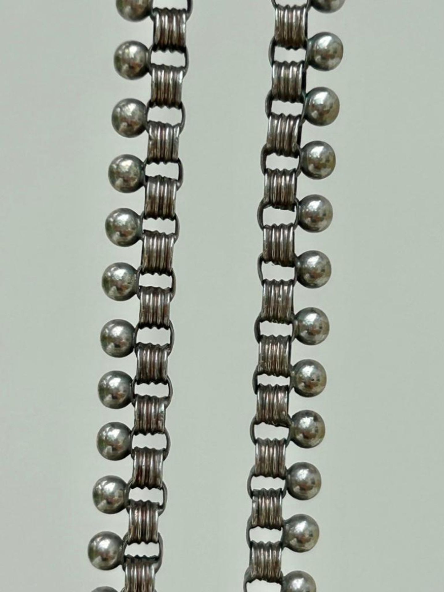 Antique Victorian Era Silver Necklace / Collar / Bookchain - Image 3 of 4