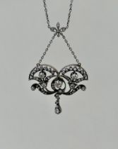 Antique Diamond Belle Epoque Platinum Necklace