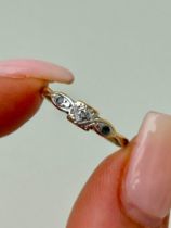 Art Deco 18ct Gold and Platinum Diamond 3 Stone Ring