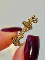 Antique Ornate Gold Anchor Charm / Pendant