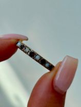 Vintage 9ct Gold Garnet and Opal Full Eternity Band Ring