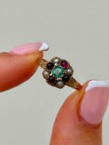Antique Emerald Garner and Pearl Gold Ring