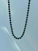 9ct Gold Haemetite Haitian Pearl Gold Spacer Necklace