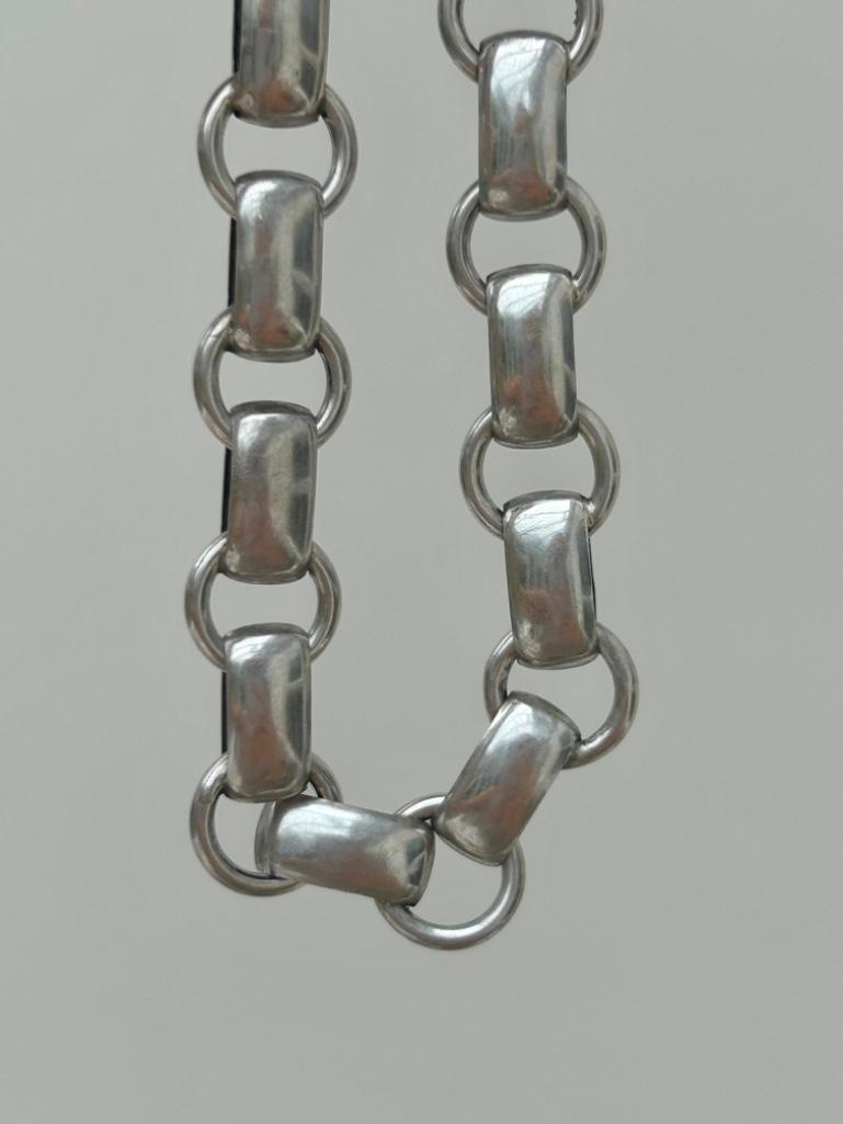 Antique Silver Bookchain Necklace Collar - Image 5 of 5
