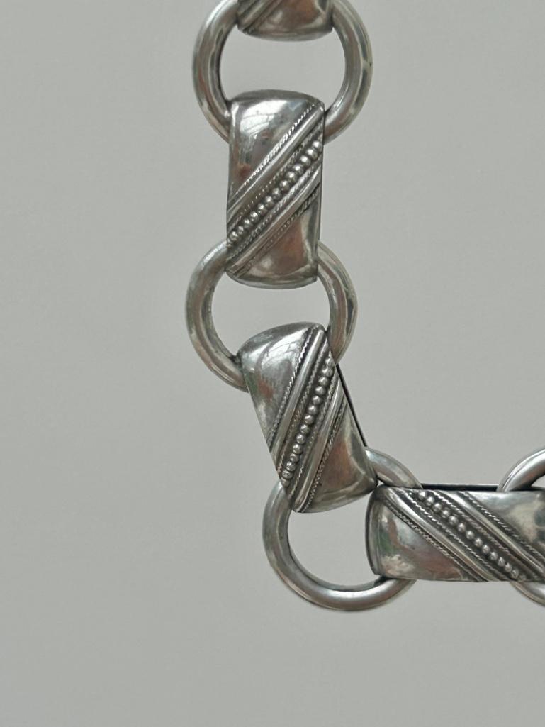 Antique Silver Bookchain Necklace Collar - Image 3 of 5