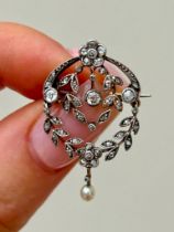 Sweet Antique Diamond Pendant in Antique Box