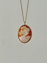 9ct Gold Cameo Pendant on 9ct Gold Chain