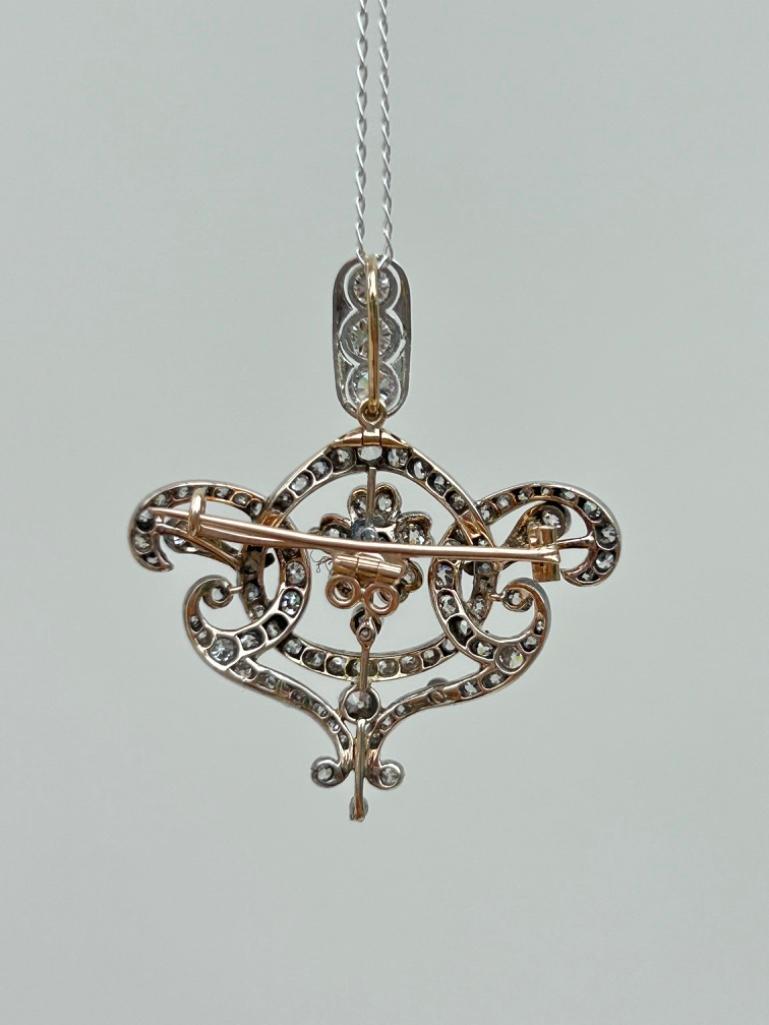 Outstanding Antique Diamond Lavaliere Pendant with Brooch Fittings - Image 9 of 9