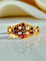 Antique 15ct Yellow Gold Gemset Ring