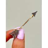 Antique Boxed Diamond Jabot / Arrow Brooch 9ct Gold