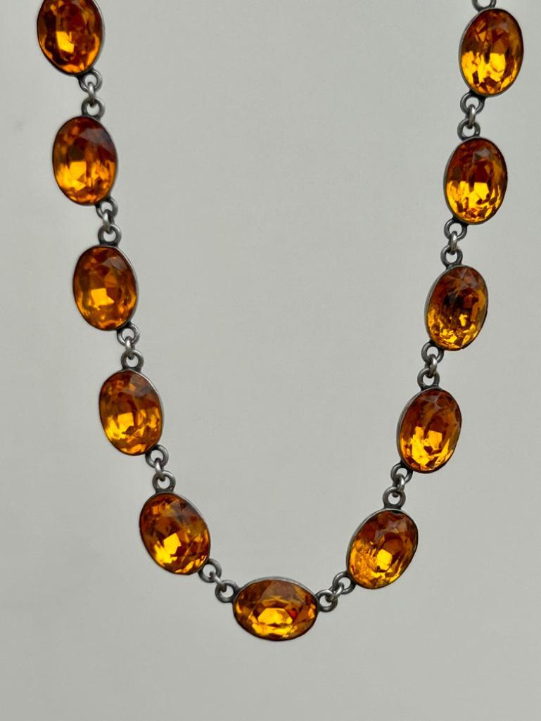 Antique Foiled Back Riviere Necklace - Image 2 of 8