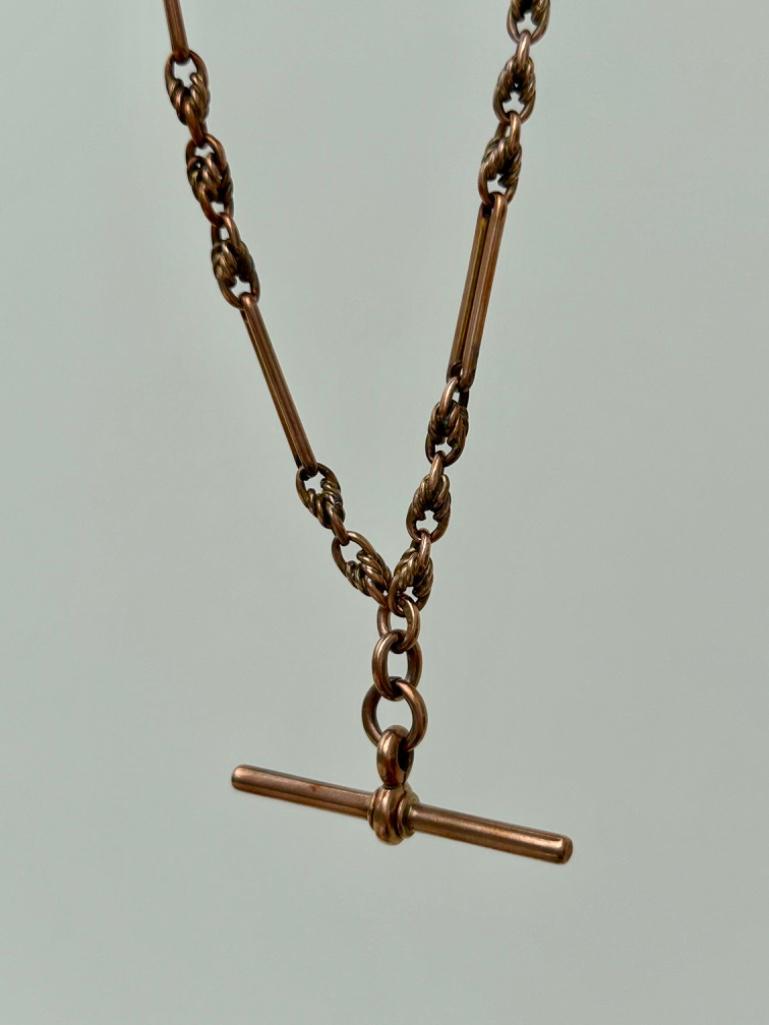 Antique Gold Double Albert Chain Necklace