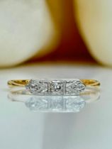 Sweet Deco Era 18ct Gold x Platinum Diamond Ring