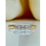 Sweet Deco Era 18ct Gold x Platinum Diamond Ring