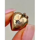 Antique Gold Puffed Heart Locket Pendant