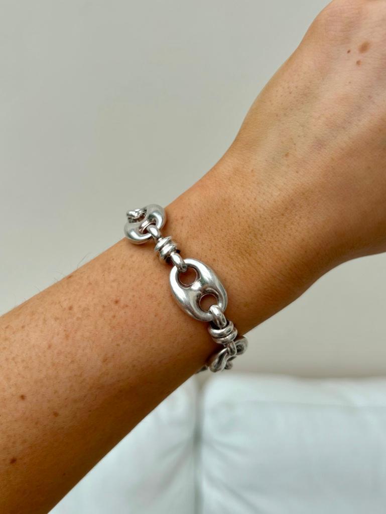 Chunky Sterling Silver Mariner Link Bracelet - Image 6 of 8