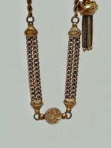 Antique Gold Albertina Bracelet with Tassel and Dogclip