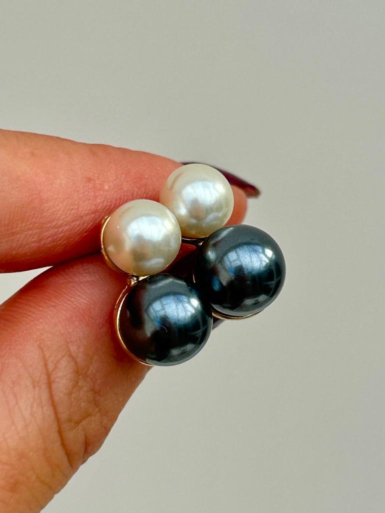 Hematite and Pearl Necklace and Earrings Set - Image 3 of 8