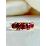 9ct Gold Garnet and Diamond Ring AF